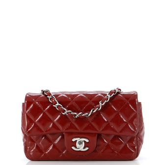 Chanel Classic Single Flap Bag Quilted Patent Mini