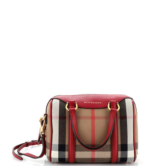 Burberry Alchester Convertible Satchel House Check Canvas Small