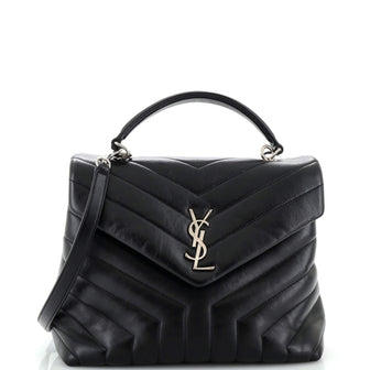 Saint Laurent LouLou Top Handle Bag Matelasse Chevron Leather Medium
