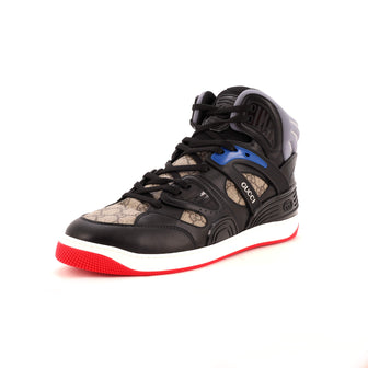 Gucci Men's Gucci Basket High-Top Sneakers GG Coated Canvas and Demetra