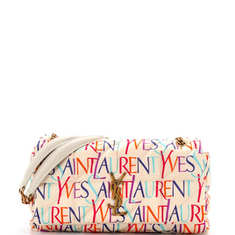 Saint Laurent Jamie Flap Bag Quilted Printed Silk Medium