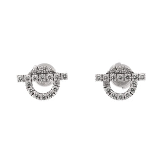 Hermes Finesse Stud Earrings 18K White Gold and Diamonds
