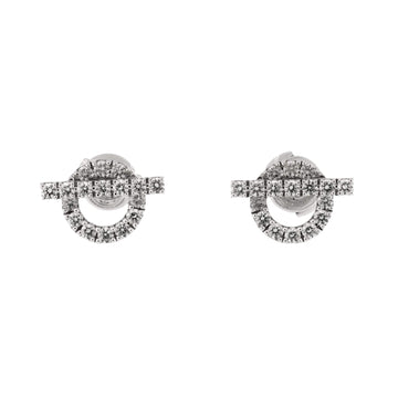 Hermes Finesse Stud Earrings 18K White Gold and Diamonds