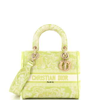 Christian Dior Lady D-Lite Bag Embroidered Canvas Medium