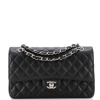 Chanel Classic Double Flap Bag Quilted Caviar Medium