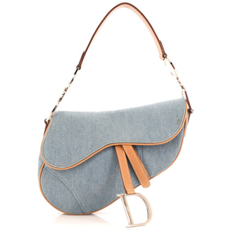 Christian Dior Vintage Saddle Bag Denim Medium