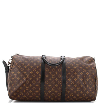 Louis Vuitton Keepall Bandouliere Bag Macassar Monogram Canvas 55