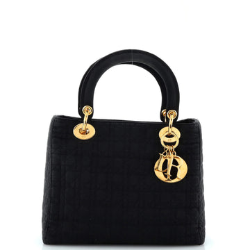 Christian Dior Vintage Lady Dior Bag Cannage Quilt Nylon Medium
