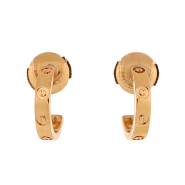 Cartier Love Hoop Earrings 18K Rose Gold Small