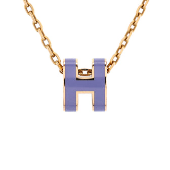 Hermes Pop H Pendant Chain Necklace Metal and Enamel Mini