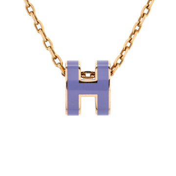 Hermes Pop H Pendant Chain Necklace Metal and Enamel Mini
