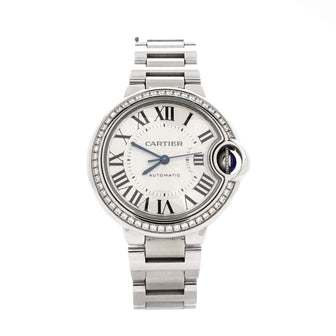 Cartier Ballon Bleu de Cartier Automatic Watch Stainless Steel with Diamond Bezel 33