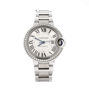 Cartier Ballon Bleu de Cartier Automatic Watch Stainless Steel with Diamond Bezel 33