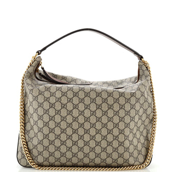 Gucci Chain Hobo GG Coated Canvas Large