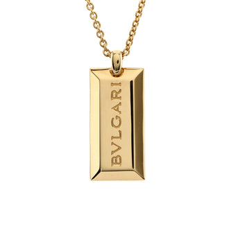 Bvlgari Ingot Bar Pendant Necklace 18K Yellow Gold
