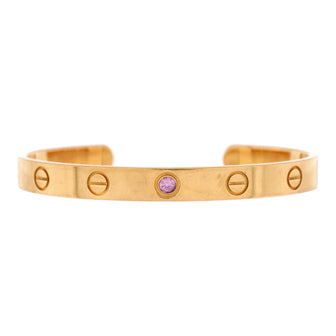 Cartier Love Cuff Bracelet 18K Rose Gold with Pink Sapphire
