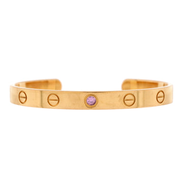 Cartier Love Cuff Bracelet 18K Rose Gold with Pink Sapphire