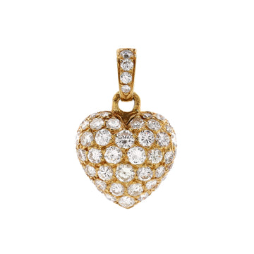 Cartier Heart Pendant Pendant & Charms 18K Yellow Gold with Pave Diamonds Large