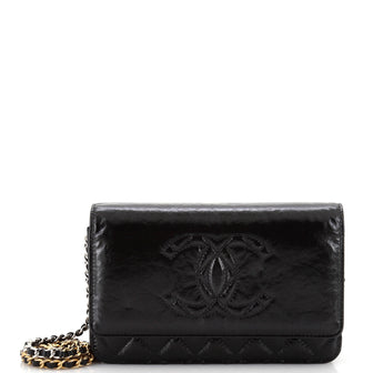 Chanel Timeless Wallet on Chain Quilted Shiny Aged Calfskin