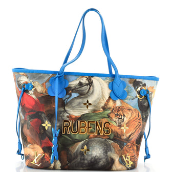 Louis Vuitton Neverfull NM Tote Limited Edition Jeff Koons Rubens Print Canvas MM