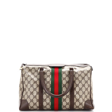 Gucci Vintage Web Boston Bag GG Coated Canvas Large