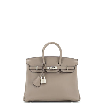 Hermes Birkin Handbag Grey Novillo with Palladium Hardware 25