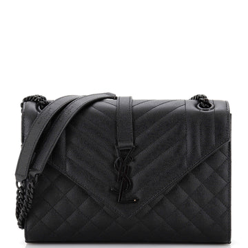 Saint Laurent Classic Monogram Envelope Satchel Mixed Matelasse Leather Medium