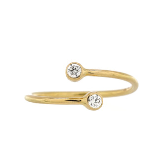 Tiffany & Co. Elsa Peretti Diamond Hoop Ring 18K Yellow Gold and Diamonds