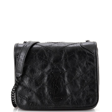 Saint Laurent Niki Chain Wallet Matelasse Chevron Leather