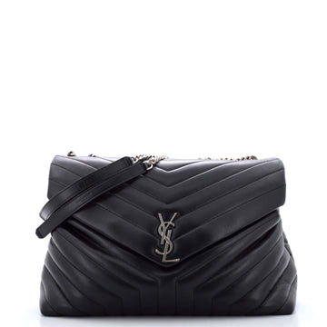 Saint Laurent Loulou Shoulder Bag Matelasse Chevron Leather Large