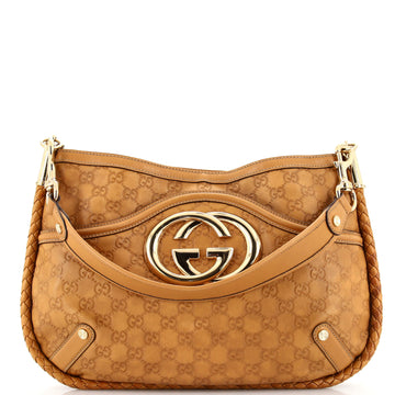 Gucci Britt Shoulder Bag Guccissima Leather Large