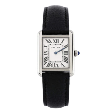 Cartier Must de Cartier Tank Quartz Watch Stainless Steel and Leather 22