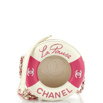 Chanel Lifesaver Round Crossbody Bag Lambskin Small