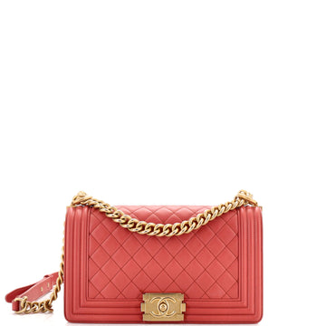 Chanel Boy Flap Bag Quilted Lambskin Old Medium