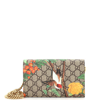 Gucci Chain Wallet Tian Print GG Coated Canvas