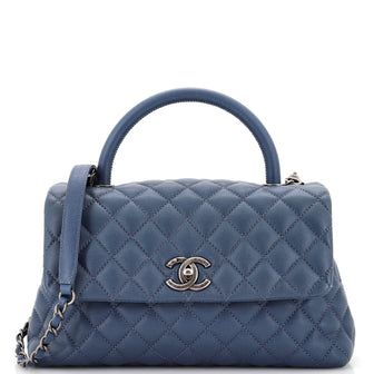 Chanel Coco Top Handle Bag Quilted Caviar Small
