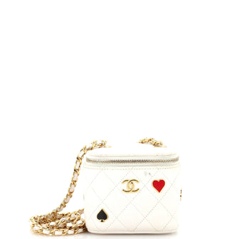 Chanel Coco Casino Vanity Case with Chain Quilted Caviar Mini