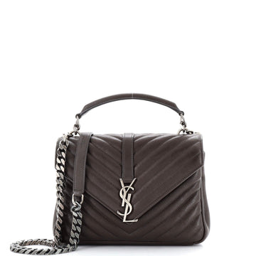 Saint Laurent Classic Monogram College Bag Matelasse Chevron Leather Medium