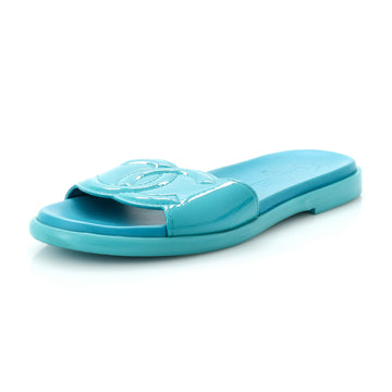 Chanel Women's CC Slide Sandals Patent