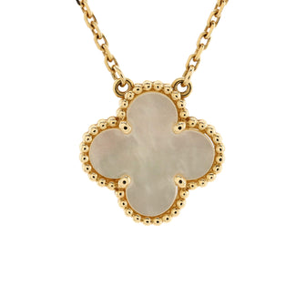 Van Cleef & Arpels Vintage Alhambra Pendant Necklace 18K Yellow Gold and Mother of Pearl