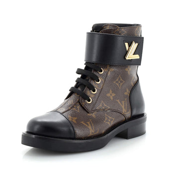 Louis Vuitton Women's Wonderland Flat Ranger Boots Monogram Canvas and Leather