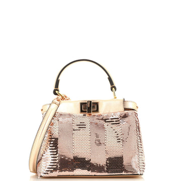 Fendi Peekaboo Iconic Bag Metallic Pequin Sequins XS