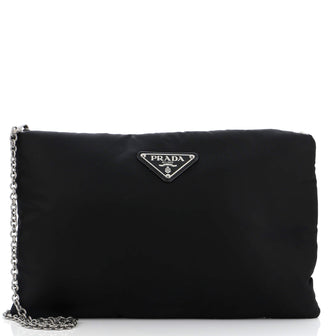 Prada Fluo Chain Clutch Tessuto Medium