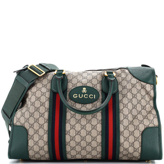 Gucci Neo Vintage Web Duffle Bag GG Coated Canvas Medium
