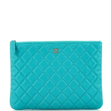 Chanel O Case Clutch Quilted Caviar Medium
