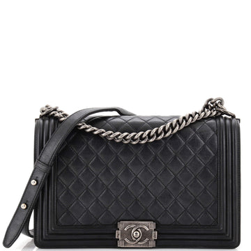 Chanel Boy Flap Bag Quilted Calfskin New Medium