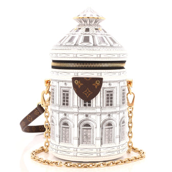 Louis Vuitton Cannes Vase Handbag Limited Edition Fornasetti Architettura Print Leather and Monogram Canvas
