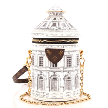 Louis Vuitton Cannes Vase Handbag Limited Edition Fornasetti Architettura Print Leather and Monogram Canvas