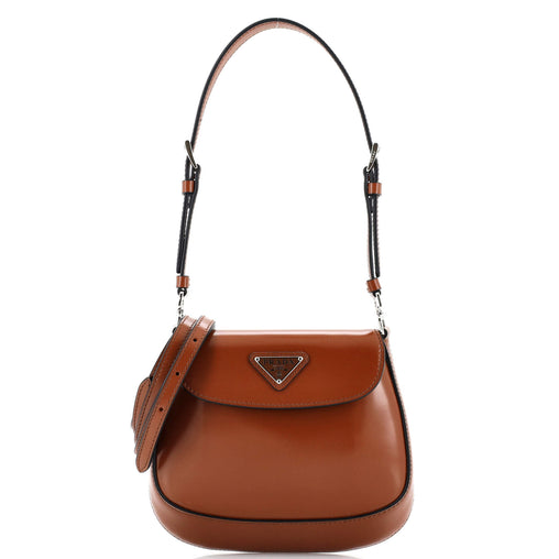 Prada Cleo Flap Shoulder Bag Spazzolato Leather Mini Brown 27730812