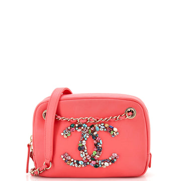 Chanel Giant Crystal CC Camera Bag Embellished Lambskin Small